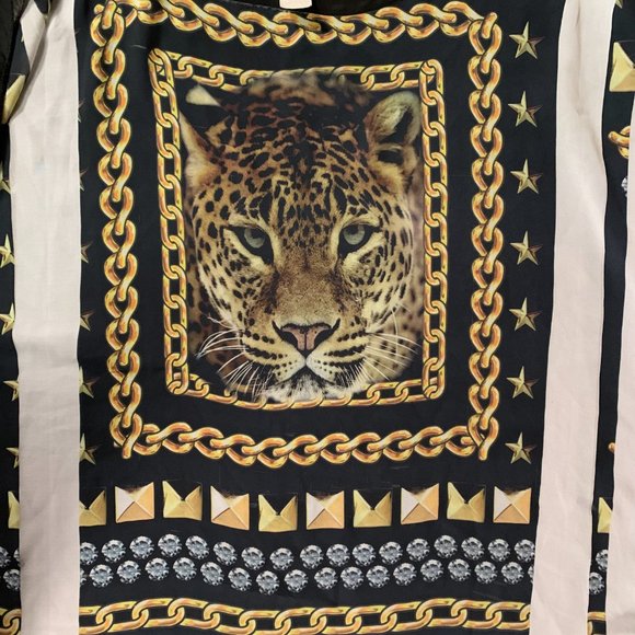 Women's CLEO Apparel 2X Graphic Sheer Lined Tiger Print Boxy & Flowy Top EUC - Picture 6 of 10